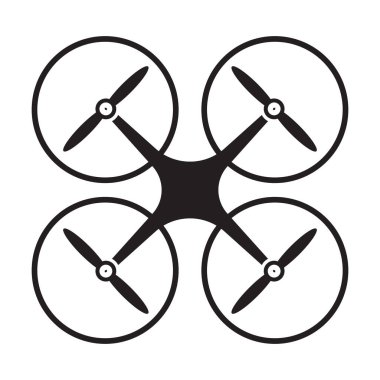 Grafik tasarım, logo, web sitesi, sosyal medya, mobil uygulama, ui illüstrasyon için drone kuadkopter ikonu vektörü