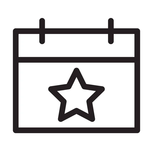 グラフィックデザイン ウェブサイト ソーシャルメディア モバイルアプリ Uiイラストのスターアイコンベクトルとカレンダー — ストックベクタ