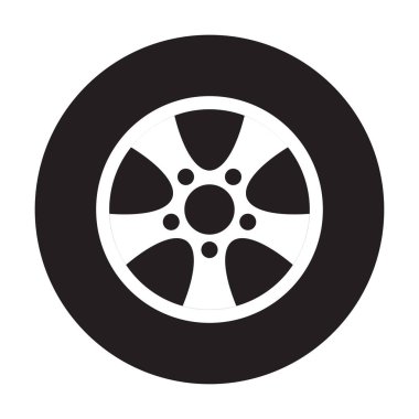 Web sitesi tasarımınız için araba tekeri ikonu vektörü, logo, uygulama, UI. resimleme