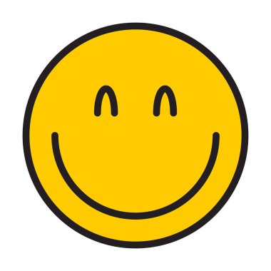 Web, afiş, poster, kart, broşür, duvar kağıdı illüstrasyonu için gülen yüz simgesi.