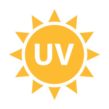Grafik tasarım, logo, web sitesi, sosyal medya, mobil uygulama, ui illüstrasyon için UV radyasyon ikonu vektörü solar ultraviyole ışık sembolü.