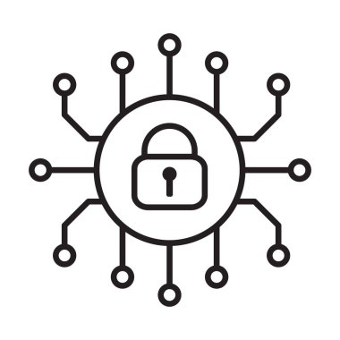 Siber güvenlik ikon vektörü. Güvenlik logosu Yapay Zeka Anahtar Deliği sembolü grafik tasarım, logo, web sitesi, sosyal medya, mobil uygulama, ui illüstrasyon için internet teknolojisi işareti