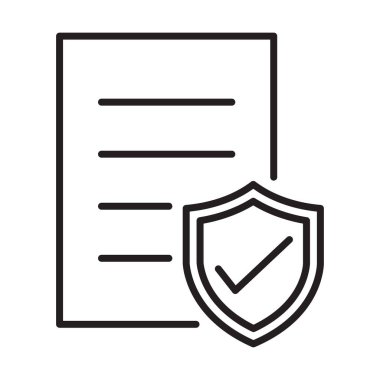 Kontrat kapsamı ikonu sigorta politikası sembolü risk kapsama belgesi işareti grafik tasarım, logo, web sitesi, sosyal medya, mobil uygulama, ui illüstrasyon