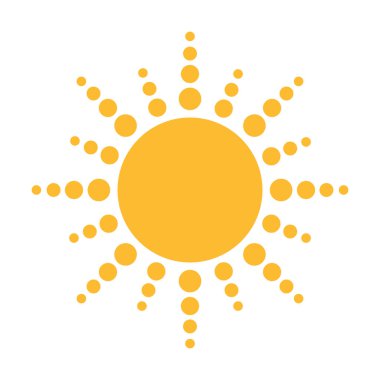 Güneş düz ikon vektörü. Yazın çekilen resim. Güneş ışığı sembolü. Web sitesi tasarımı, web düğmesi, mobil uygulama illüstrasyonu