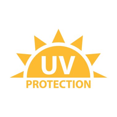 Grafik tasarım, logo, web sitesi, sosyal medya, mobil uygulama, ui illüstrasyon için UV radyasyon koruma ikonu vektörü solar ultraviyole ışık sembolü.