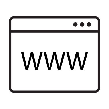 Web tasarım, logo, bilgi grafiği ve UI için web sitesi ana hatlı ikon vektörü. resimleme