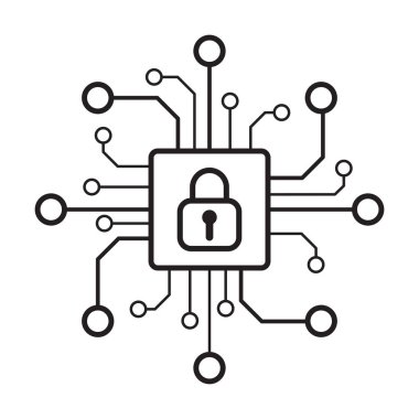 Siber güvenlik ikon vektörü. Güvenlik logosu Yapay Zeka Anahtar Deliği sembolü grafik tasarım, logo, web sitesi, sosyal medya, mobil uygulama, ui illüstrasyon için internet teknolojisi işareti