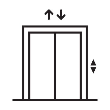 Grafik tasarım, logo, web sitesi, sosyal medya, mobil uygulama, ui illüstrasyon için asansör kaldırma simgesi vektörü