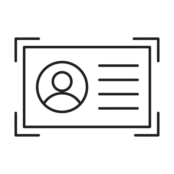 スキャンIdカードアウトライングラフィックデザイン ウェブサイト ソーシャルメディア モバイルアプリ Uiイラストのためのアイコンベクトルカードスキャナシンボル — ストックベクタ