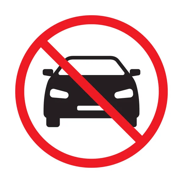 Kein Auto Erlaubt Verbot Vektor Symbol Zeichen Nicht Fahren Symbol — Stockvektor