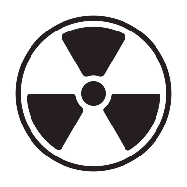 Nükleer radyasyon uyarı ikonu vektörü radyoaktif sembol grafik tasarım, logo, web sitesi, sosyal medya, mobil uygulama, ui illüstrasyon