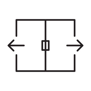 Grafik tasarım, logo, web sitesi, sosyal medya, mobil uygulama, ui illüstrasyon için otomatik kapı ana hatları ikonu vektörü