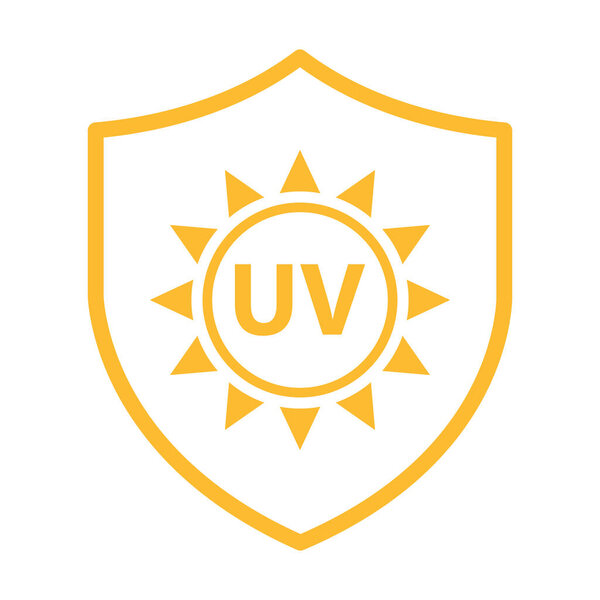 UV radiation protection icon vector solar ultraviolet light symbol for graphic design, logo, web site, social media, mobile app, ui illustration.