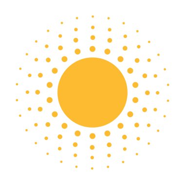 Güneş düz ikon vektörü. Yazın çekilen resim. Güneş ışığı sembolü. Web sitesi tasarımı, web düğmesi, mobil uygulama illüstrasyonu