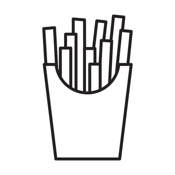 Fast Food French Fries Line Icon Vector Graphic Design Logo — Vettoriale Stock