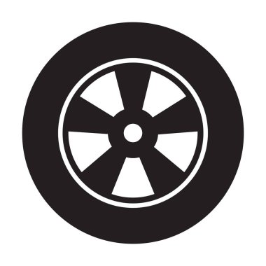 Web sitesi tasarımınız için araba tekeri ikonu vektörü, logo, uygulama, UI. resimleme