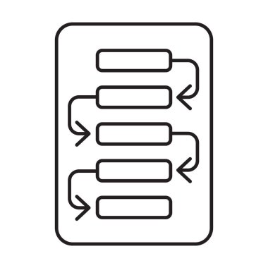 Web tasarım, logo ve UI için proje planlama ikonu vektörü. resimleme