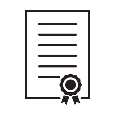 Sertifika ikon vektör diploması, ödül, bağış, grafik tasarım, logo, web sitesi, sosyal medya, mobil uygulama, ui illüstrasyon
