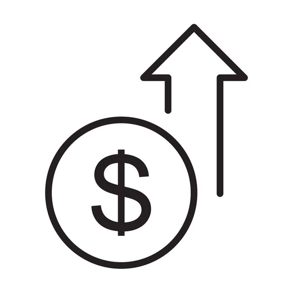 Crecimiento Beneficio Icono Vector Negocio Concepto Finanzas Para Diseño Gráfico — Vector de stock