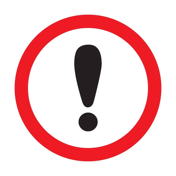 Weißes Ausrufezeichen Auf Rotem Kreis Icon Vektor Für Grafikdesign Logo — Stockvektor