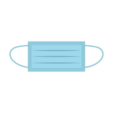 Mavi tıbbi yüz maskesi vektörü grafik tasarım, logo, web sitesi, sosyal medya, mobil uygulama, ui illüstrasyon için beyaz arkaplan üzerinde izole