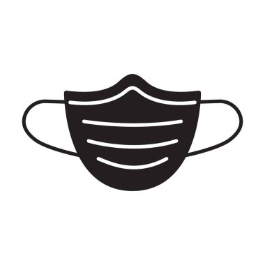 Tıbbi maske vektör simgesi beyaz arkaplanda grafik tasarımı, logo, web sitesi, sosyal medya, mobil uygulama, ui illüstrasyon için izole