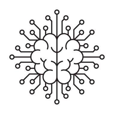 Grafik tasarım, logo, web sitesi, sosyal medya, mobil uygulama, UI illüstrasyon için yapay zeka yapay zeka yapay zeka işlemci vektör simgesi