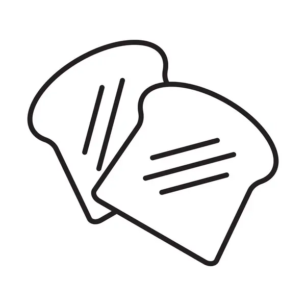 Toast Vetor Ícone Pão Para Design Gráfico Logotipo Site Mídia —  Vetores de Stock