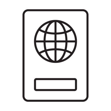 Grafik tasarım, logo, web sitesi, sosyal medya, mobil uygulama, UI illüstrasyon için pasaport ana hatları vektörü