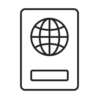 Grafik tasarım, logo, web sitesi, sosyal medya, mobil uygulama, UI illüstrasyon için pasaport ana hatları vektörü