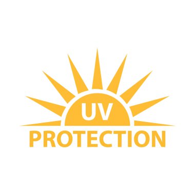 Grafik tasarım, logo, web sitesi, sosyal medya, mobil uygulama, UI illüstrasyon için UV radyasyon koruma ikonu vektörü solar ultraviyole ışık sembolü.
