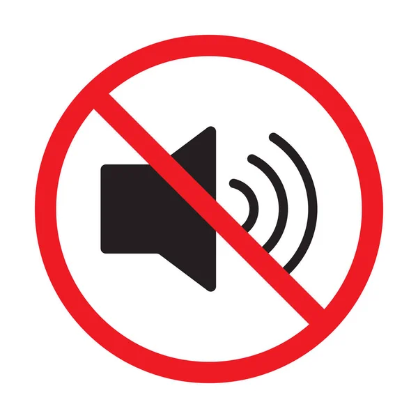 Signo Prohibido Con Altavoz Glifo Vector Icono Plano Indicando Señal — Archivo Imágenes Vectoriales