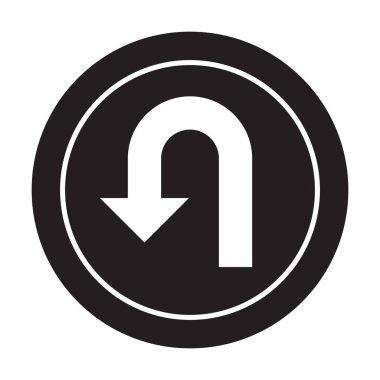 Web sitenizin tasarımı, logosu, uygulaması, UI için U dönüşü trafik işareti ikonu vektör yol haritası konsepti. resimleme