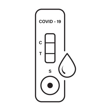 Hızlı antijen test (RST) ikon vektör hızlı antijen tespit testi (RADT) sembolü Coronavirus, COVID-19 antikor test işareti sağlık ve grafik tasarımı, logo, web sitesi için tıbbi konsept