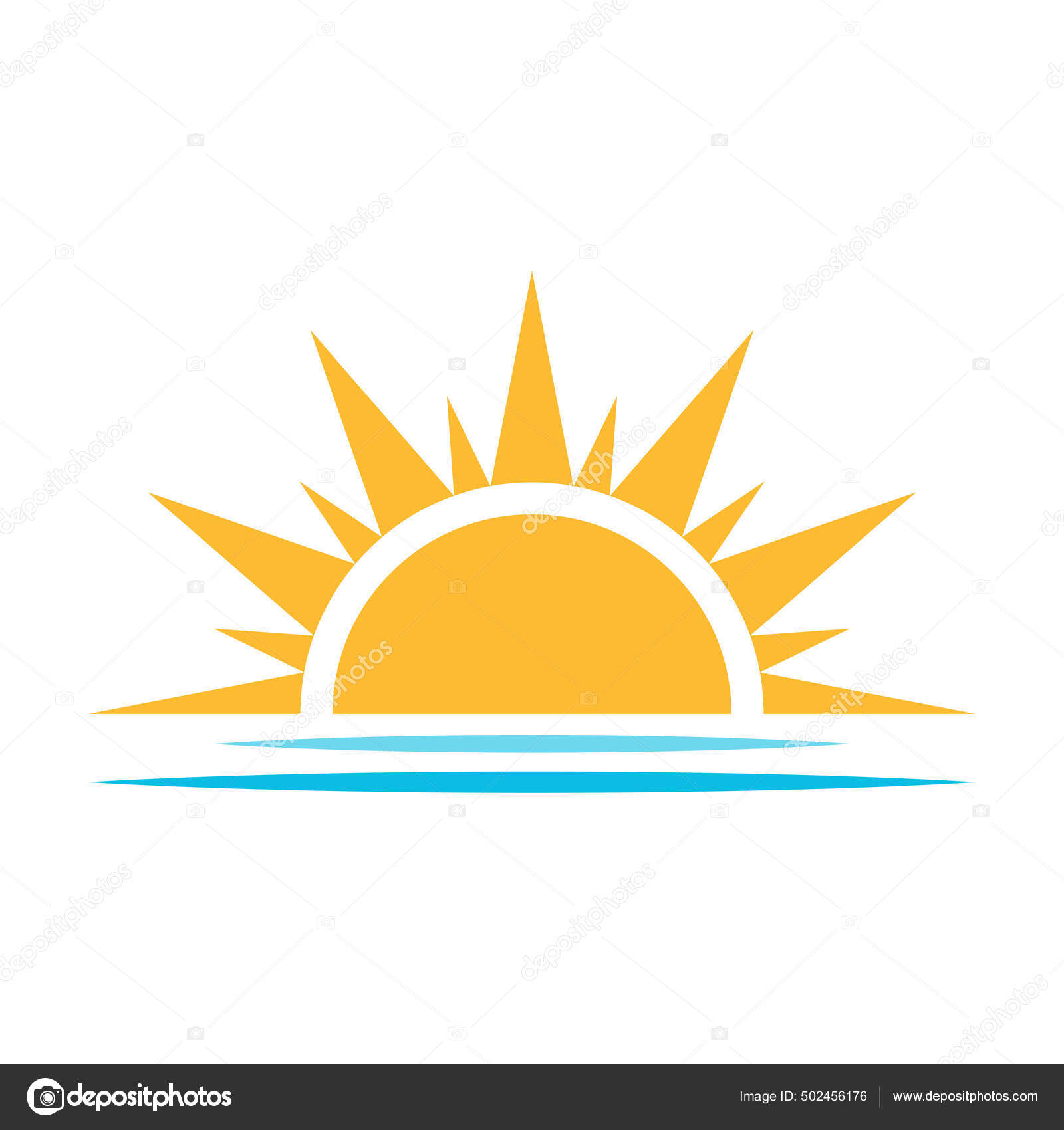 Half Sun Setting Downwards Icon Vector Sunset Concept Graphic Design ...