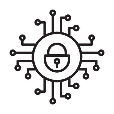 Siber güvenlik ikon vektörü. Güvenlik logosu Yapay Zeka Anahtar Deliği sembolü grafik tasarım, logo, web sitesi, sosyal medya, mobil uygulama, UI illüstrasyon için internet teknolojisi işareti