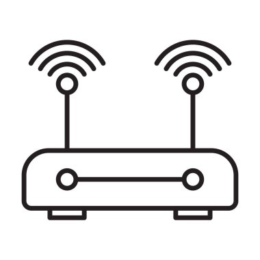 Grafik tasarım, logo, web sitesi, sosyal medya, mobil uygulama, ui illüstrasyon için kablosuz yönlendirici ikon vektörü