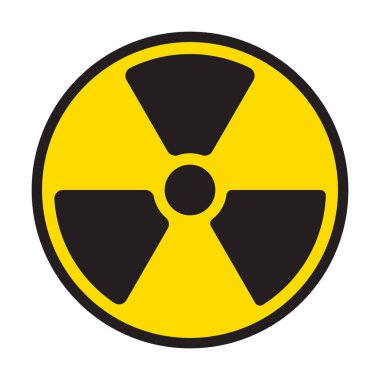 Grafik tasarım, logo, web sitesi, sosyal medya, mobil uygulama, UI illüstrasyon için nükleer radyasyon uyarı ikonu vektörü radyoaktif sembol atom işareti