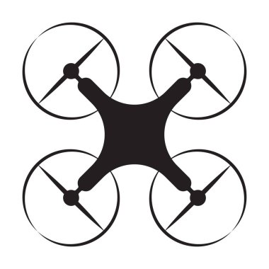 Grafik tasarım, logo, web sitesi, sosyal medya, mobil uygulama, UI illüstrasyonu için drone dörtlü simgesi vektörü