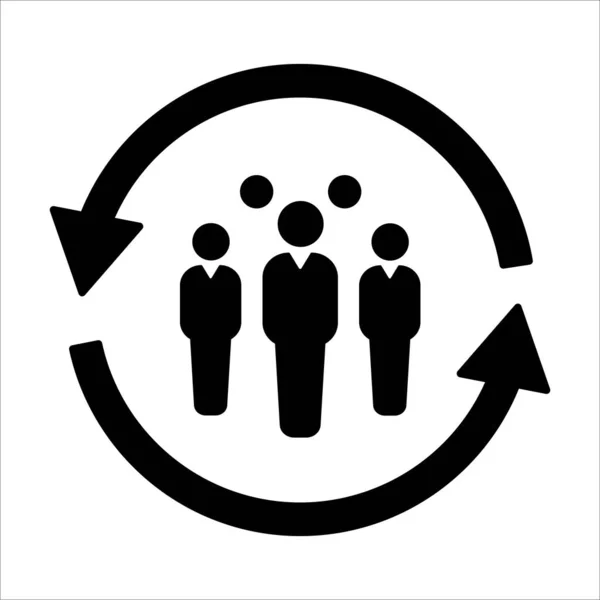 Personnel Change Icon Vector People Cycle Symbol Human Resource Concept — Archivo Imágenes Vectoriales