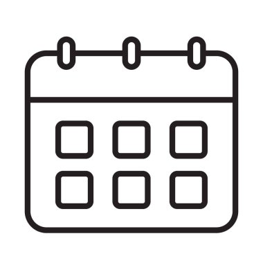 Takvim ana hatları ikon vektörü Zamanlama, plan, tarih, grafik tasarım için gün konsepti, logo, web sitesi, sosyal medya, mobil uygulama, UI illüstrasyon