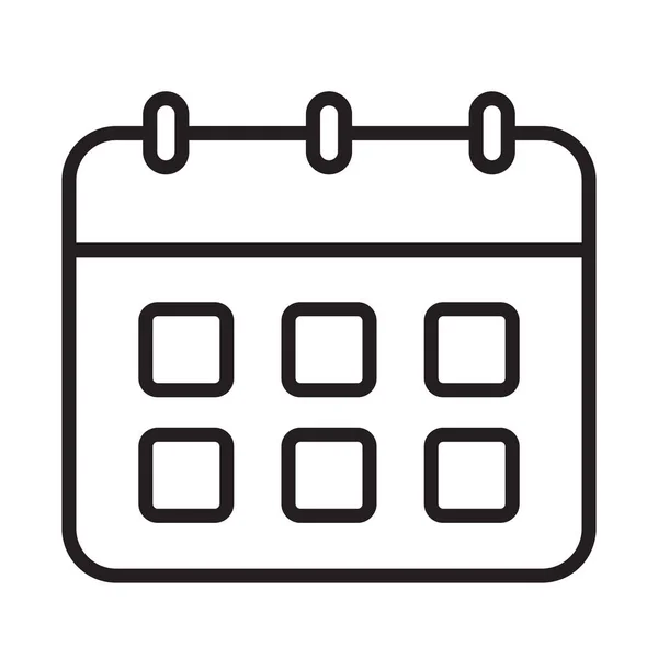 カレンダーアウトラインアイコンベクトルグラフィックデザイン ウェブサイト ソーシャルメディア モバイルアプリ Uiイラストのスケジュール 日の概念 — ストックベクタ