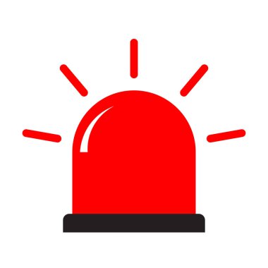 Siren simgesi vektör acil durum sembolü. Grafik tasarım, logo, web sitesi, sosyal medya, mobil uygulama, UI için beyaz arkaplanda izole edilmiş ambulans işareti