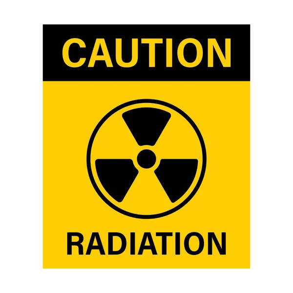 Caution Nuclear Radiation Warning Icon Vector Radioactive Symbol Atomic Sign — Stock Vector