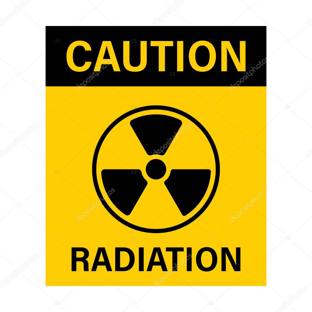 Caution nuclear radiation warning icon vector radioactive symbol atomic sign for graphic design, logo, website, social media, mobile app, UI illustration