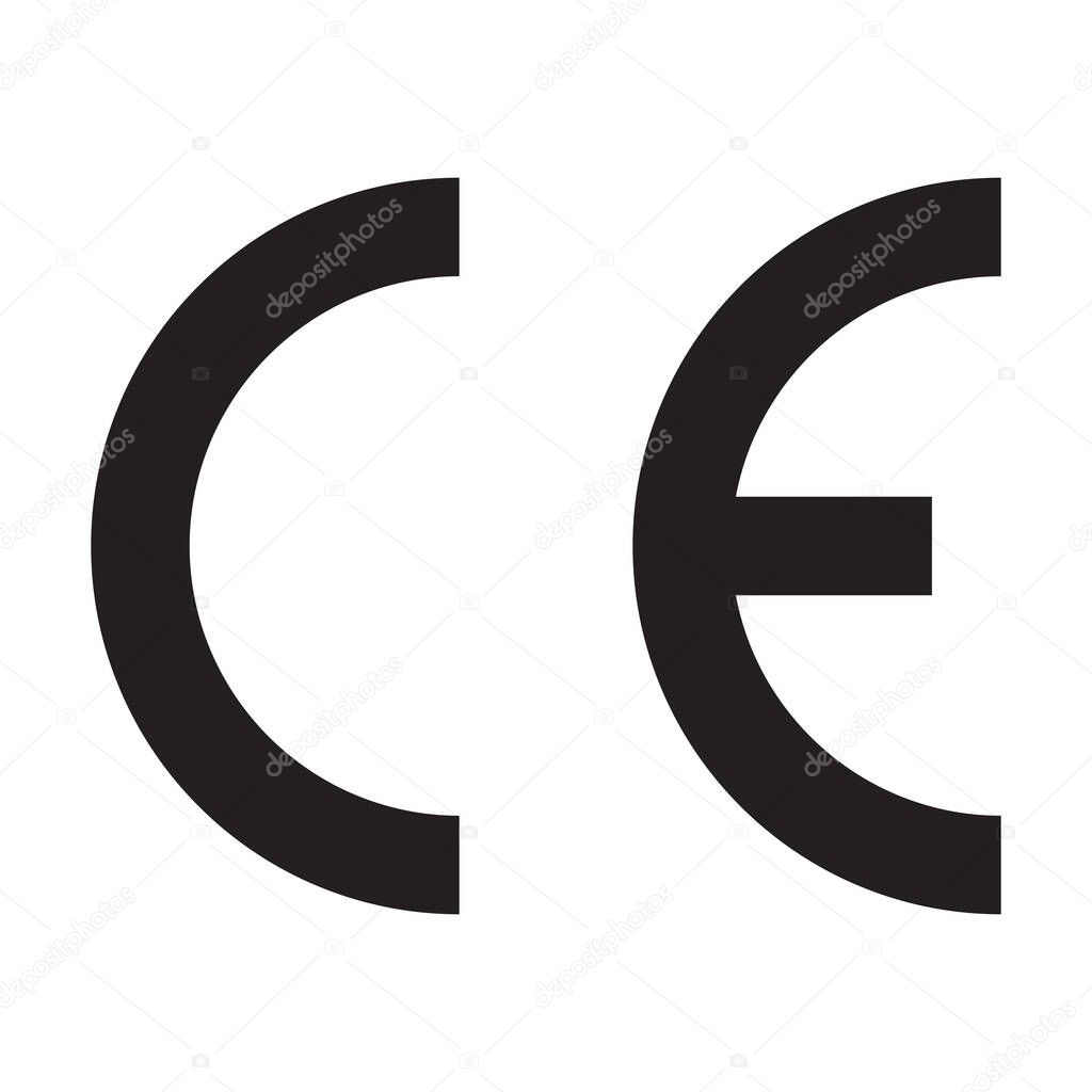 CE European Conformity certification mark icon vector for graphic design, logo, website, social media, mobile app, UI illustration