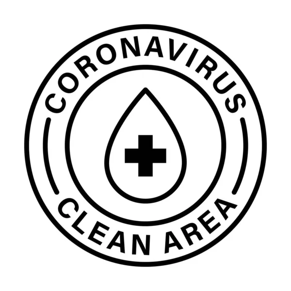 Coronavirus Clean Area Icon Vector Covid Free Zone Symbol Graphic — Stock Vector