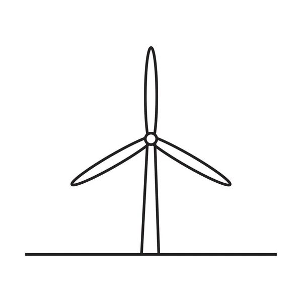 Windmill Alternative Wind Turbine Renewable Energy Vector Icon Environment Concept — Stock Vector
