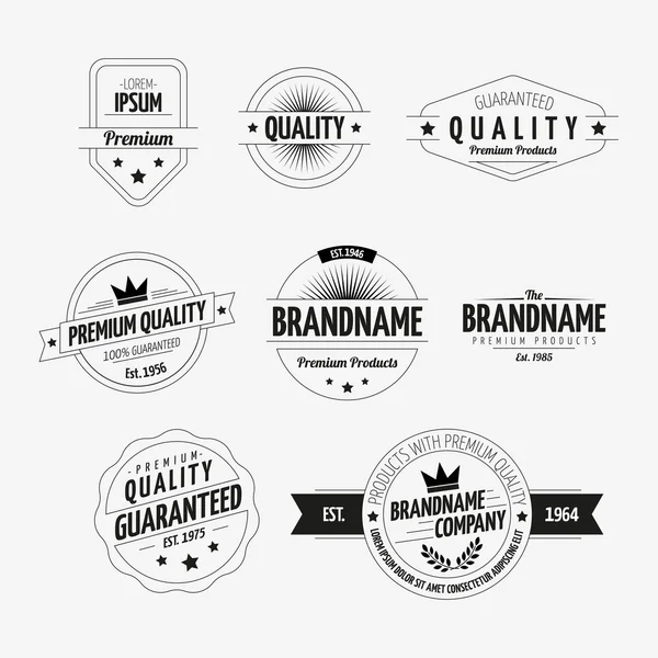 Set of Vintage Badges and Seals — Stock Vector