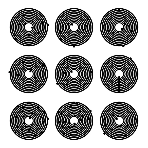 Labyrint nio utföringsformer. — Stockfoto